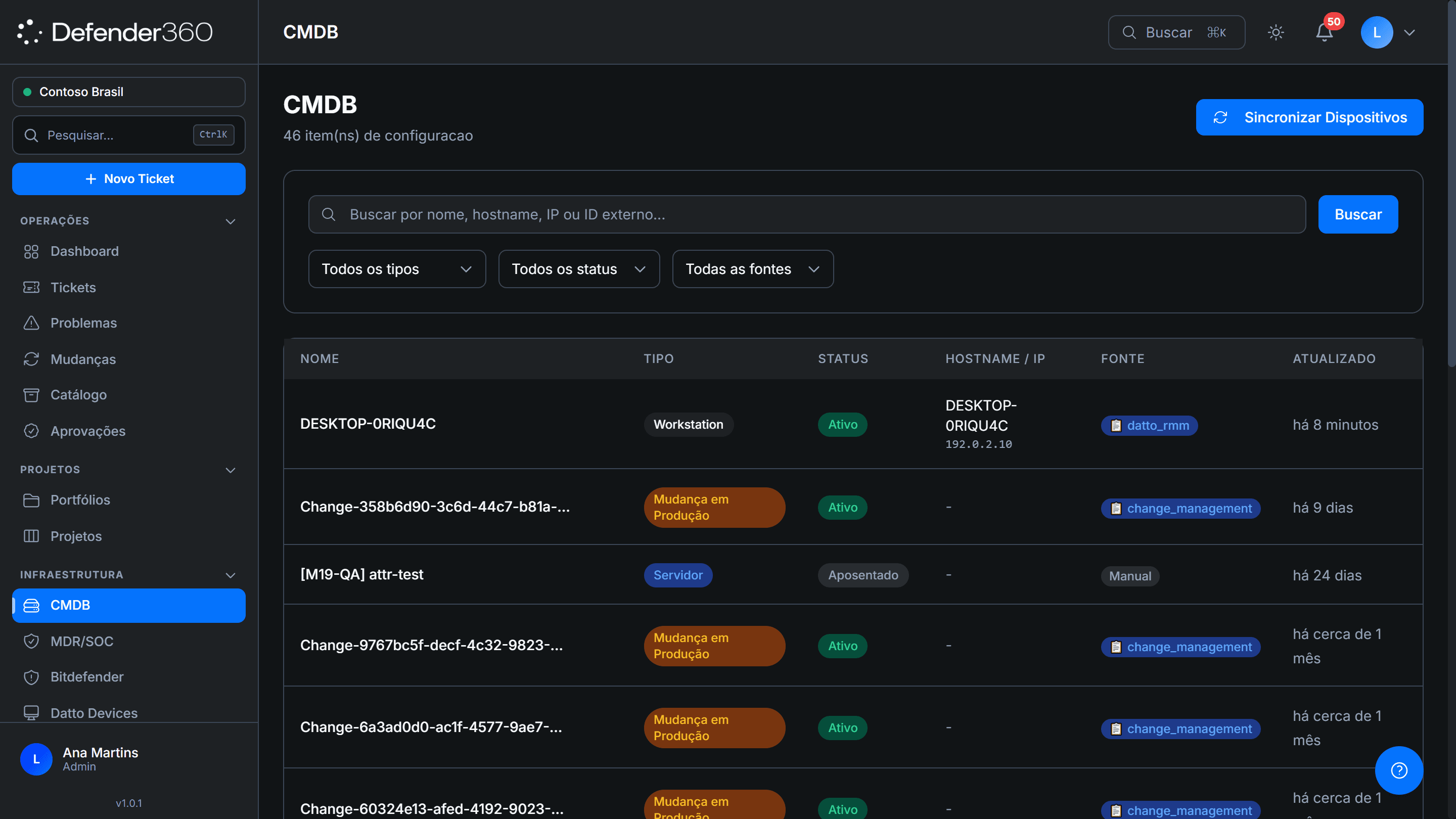 Asset Inventory (CMDB) — Defender360 ITSM